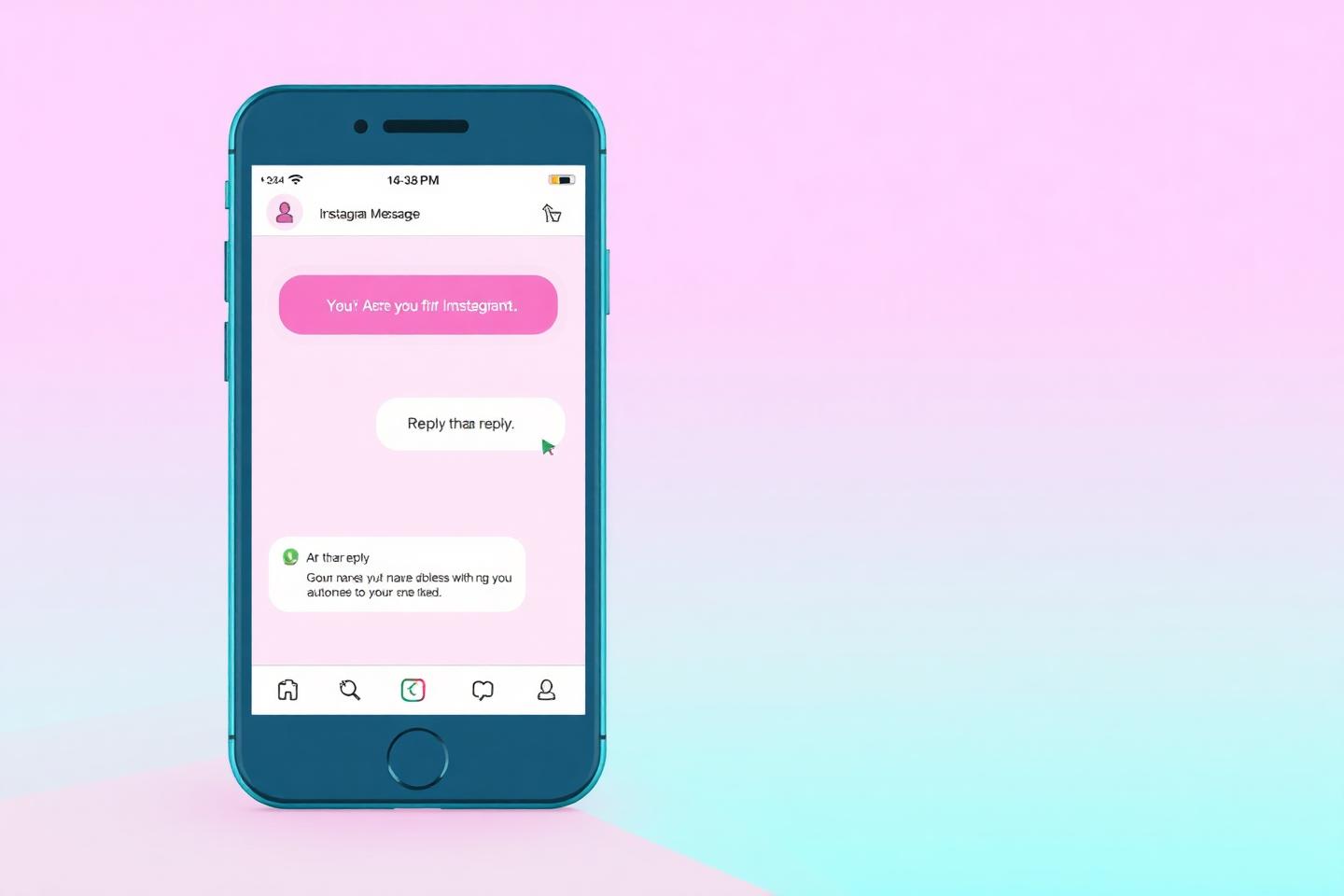 Phone screen showing an Instagram direct message thread with an automated reply